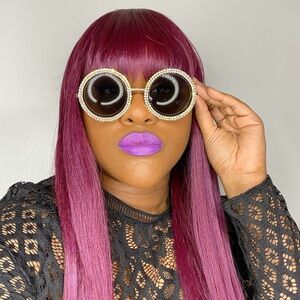 Circle Frame Bling Sunglasses